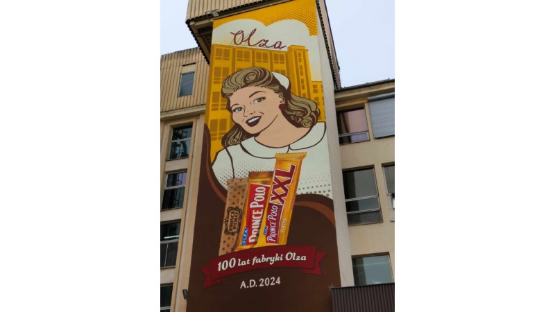 Mural na fabryce Mondelez w Cieszynie